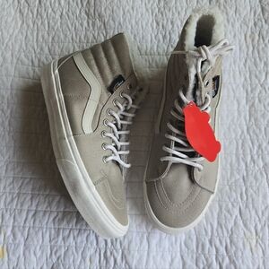Vans Sk8 Hi Cordura Women Size 10 Tan And White High Top 012026